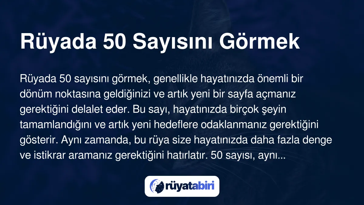 Rüyada bir sayısını görmek ne anlama gelir?