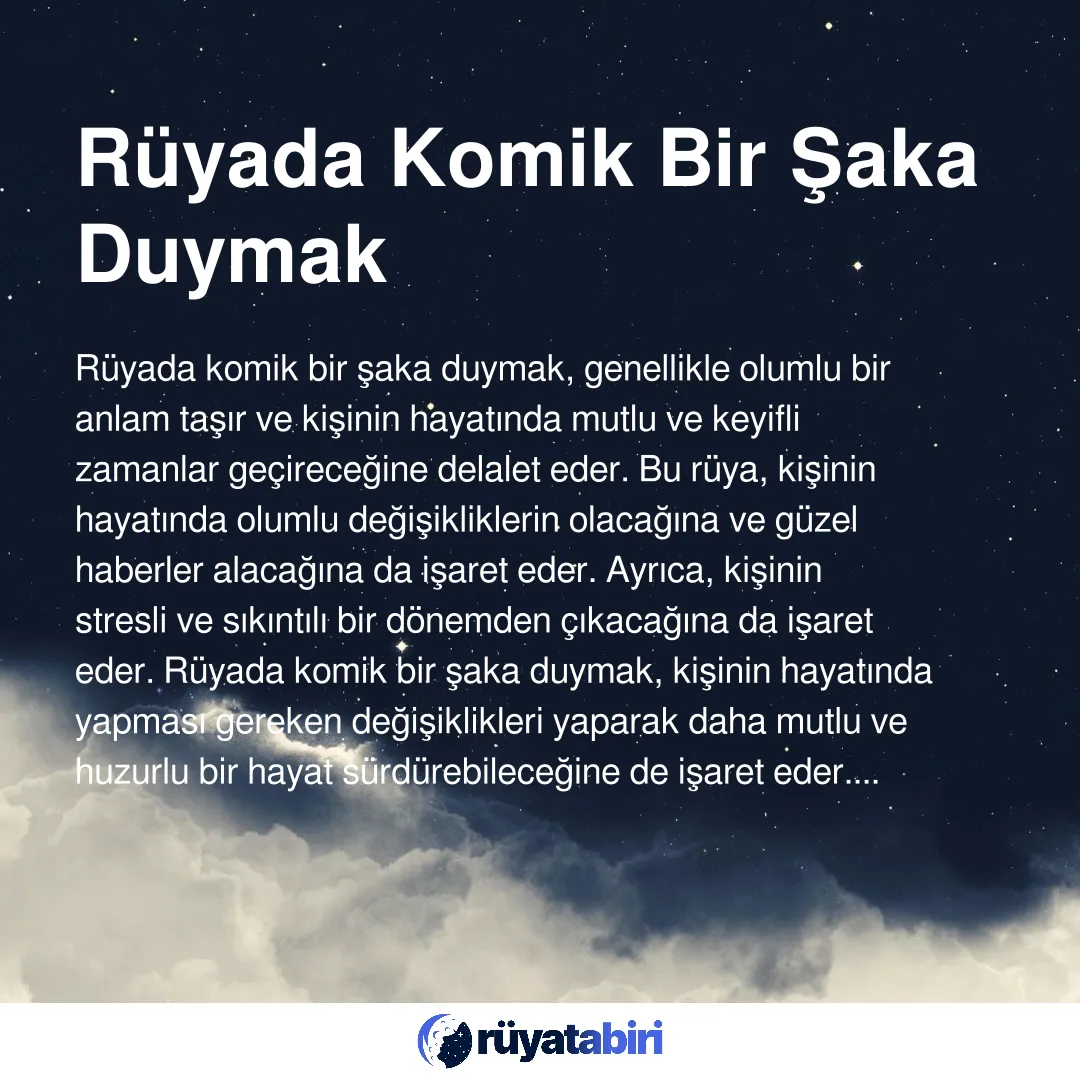 Rüyada Komik Bir Şaka Duymak Ne Anlama Gelir? - Rüya Tabiri