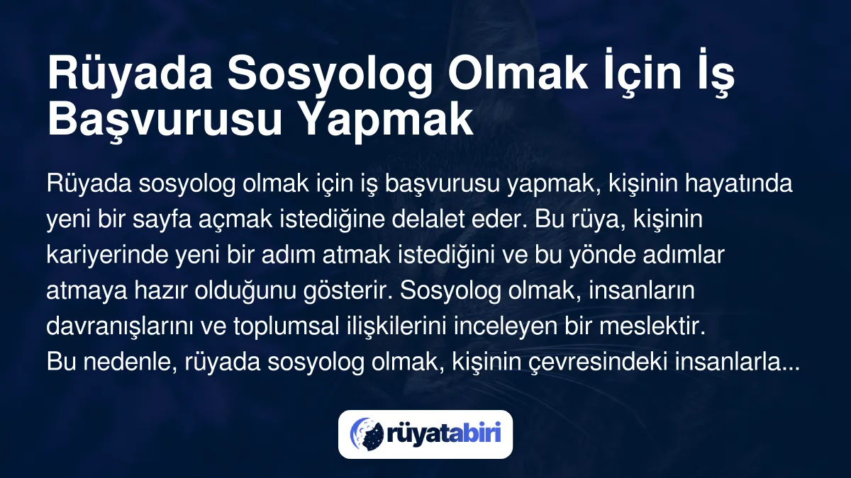 Rüyada iş başvurusu yapmak ne anlama gelir?